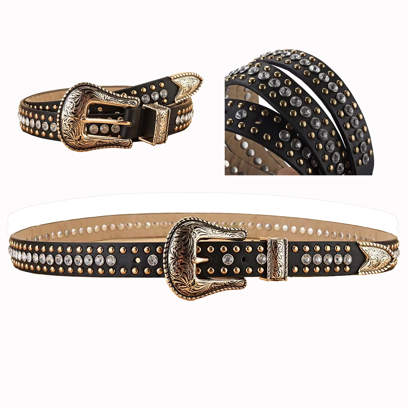 Женские ремни со стразами в стиле панк Высококачественный ремень в Западном ковбойском стиле Cowgirl со стразами женские ремни для брюк