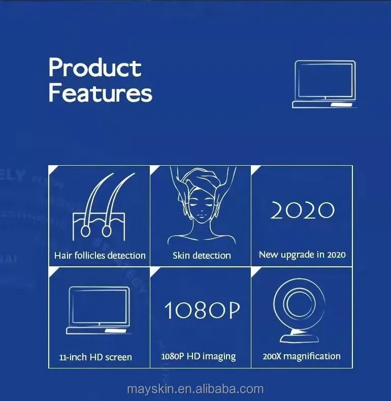 Portable Scalp Hair Follicle Facial Skin Detector Hair Scalp Scanner Follicle Detector