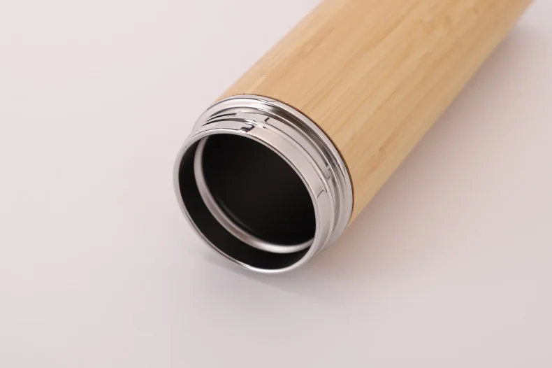 Eco-friendly Natural Vacuum with Tea Filter Custom Logo reusable water bottle wooden water bottles