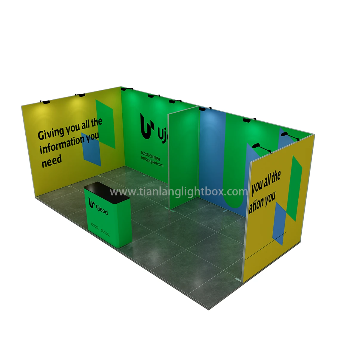 10x20ft portable aluminum modular easy set up trade show booth display with counter the most popular exhibition booth backdrop