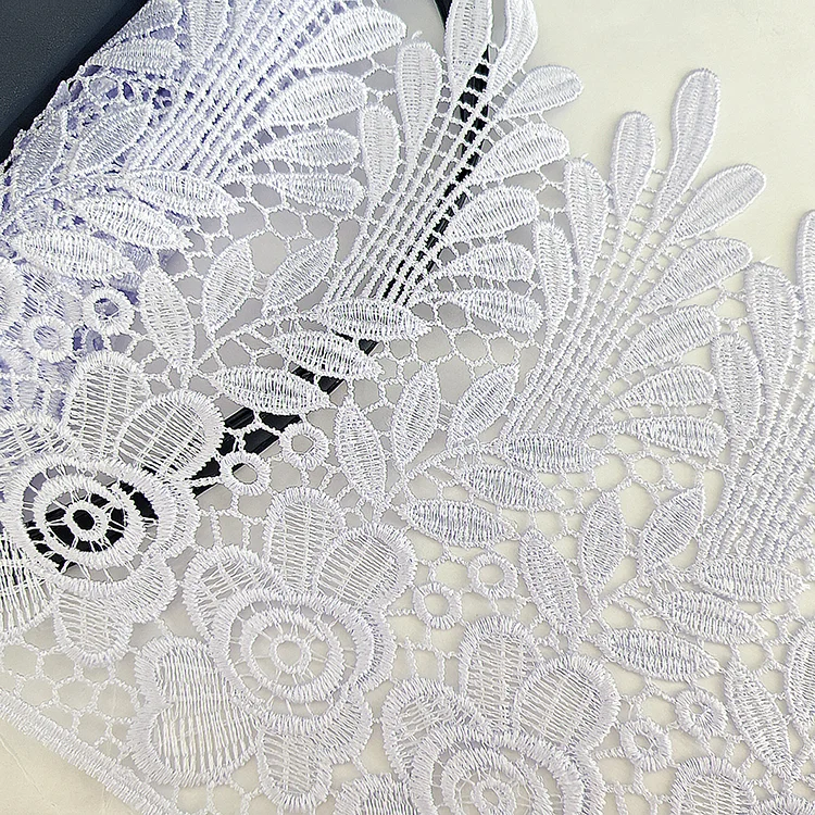 Cotton Lace Fabric Embellished Ribbon Lace Trim Milk Silk White Embroidery Bridal Wedding