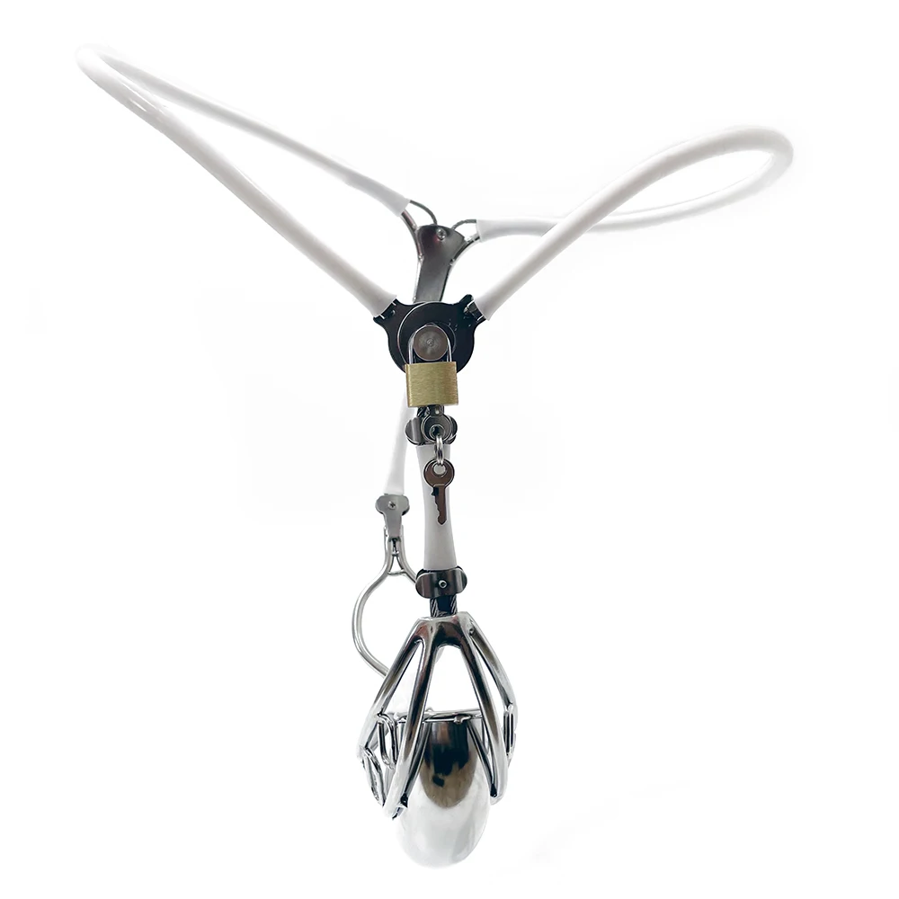 Male Stainless Steel Silicone Hollow Cock Cage Invisible Chastity Belt Shield Device Shit Hole Adult BDSM Bondage Lock Pants Man