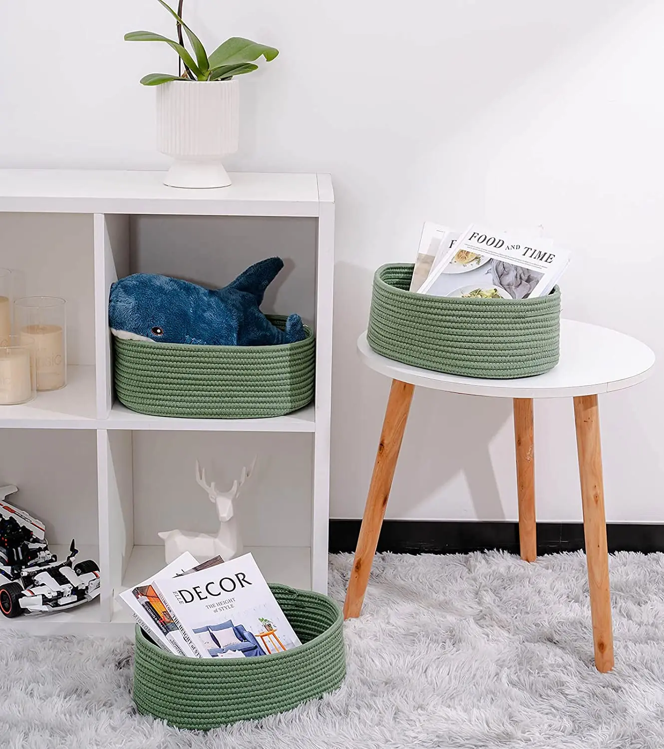 Decorative Basket for Closet Storage Small Woven Rope Baskets