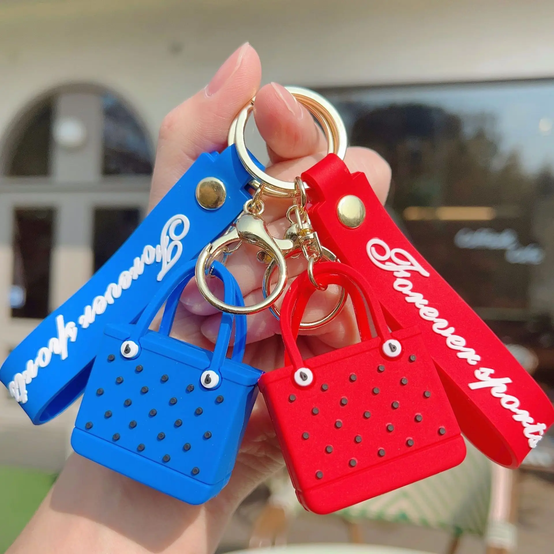 3D мультфильм Пляжная Сумка Брелок резиновая мини сумка брелок
