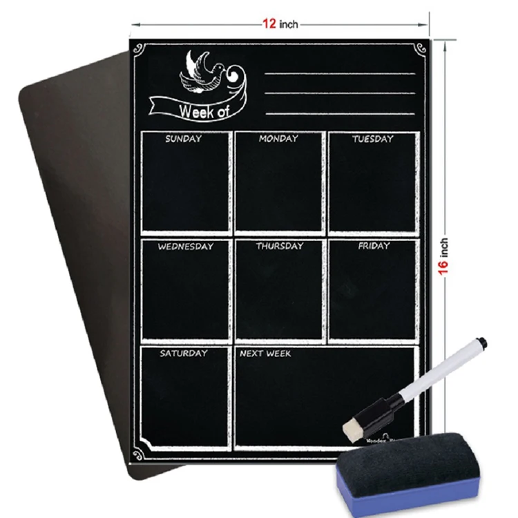 High Quality Custom Daily Weekly Monthly Planner Calender Todo List Fridge Magnetic Blackboard