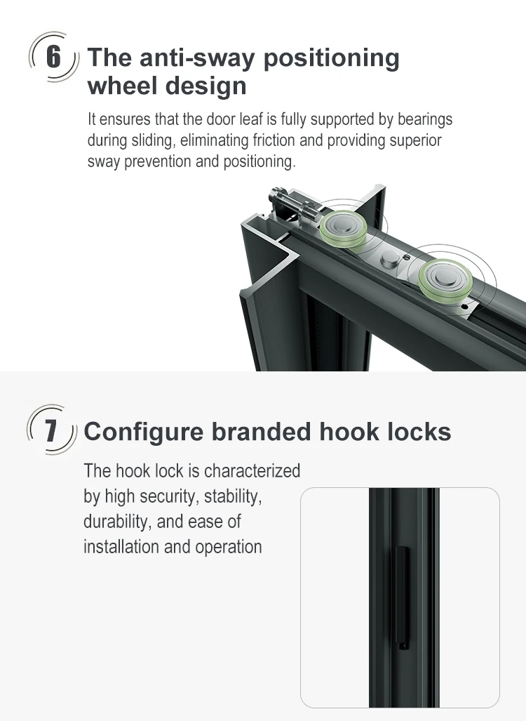 DERCHI NFRC Outdoor Hurricane Impact Hidden Tracks Large Glass Exterior Thermal Break Slim Frame Aluminium Sliding Patio Doors