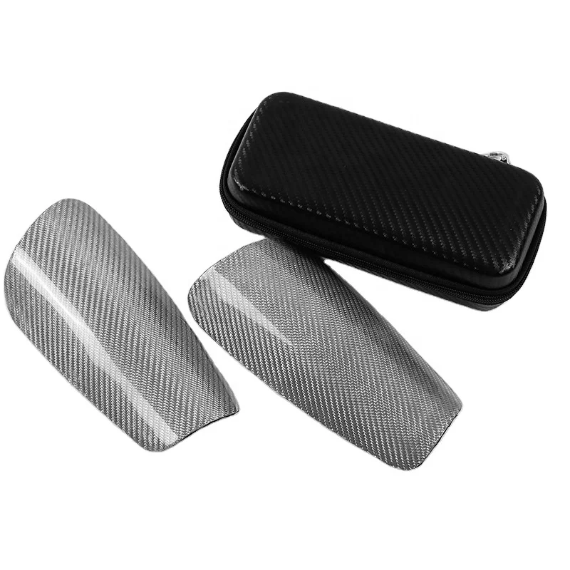 ActEarlier Carbon Fiber Soccer Shin Guards with Portable Carrying Case Ultra Light  Shock Resistance Air Permeating shin pads