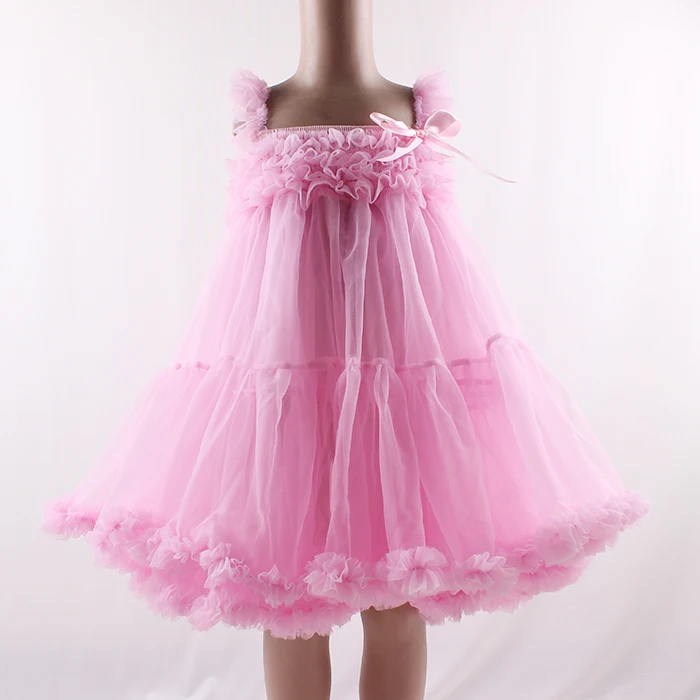 New arrival lovely dusty rose wholesale chiffon princess dress baby girl dresses