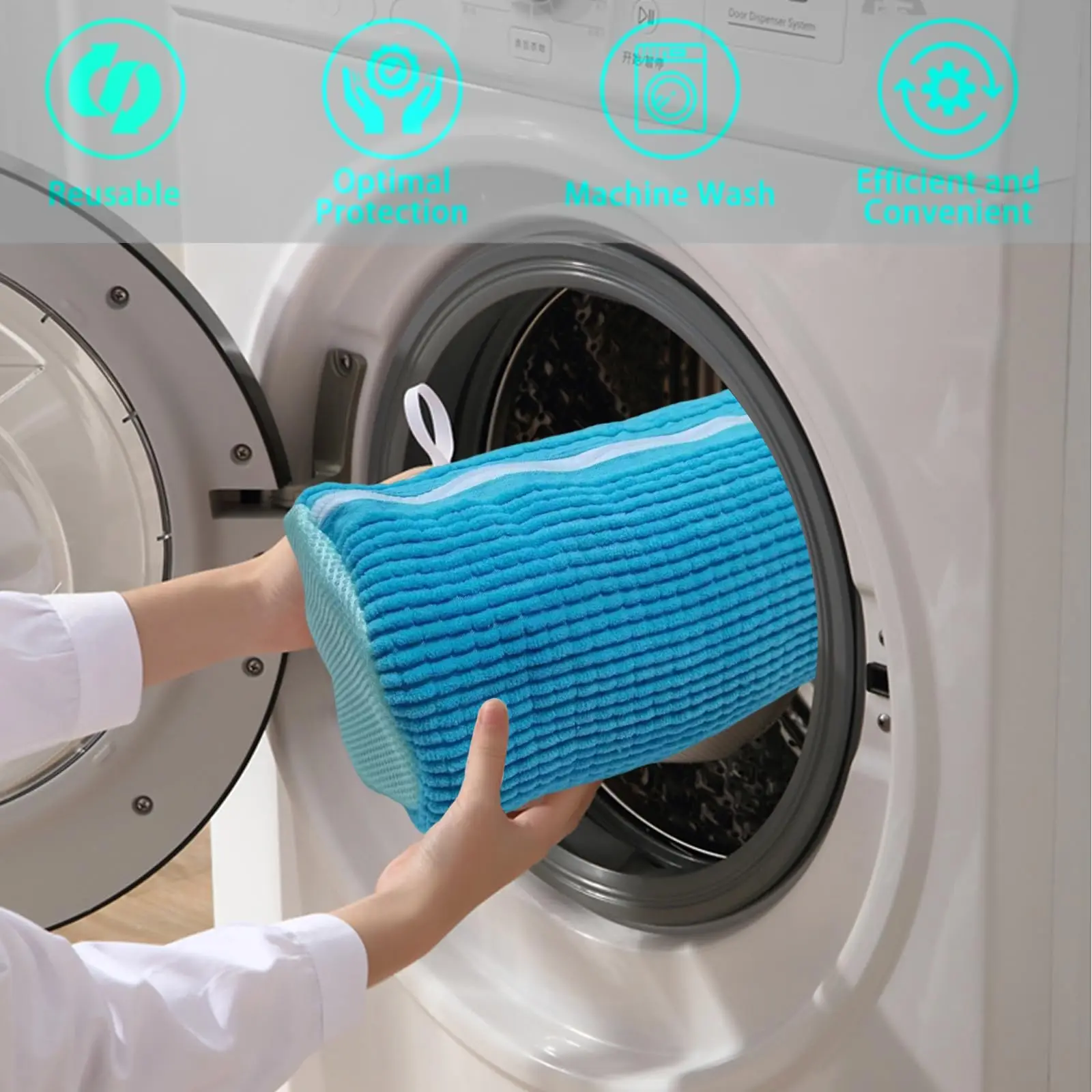 Factory Custom Portable Travel Mesh Cleaning Wash Shoe Laundry Bag With Pluffy Fibers Washing Machine Laundry Shoe