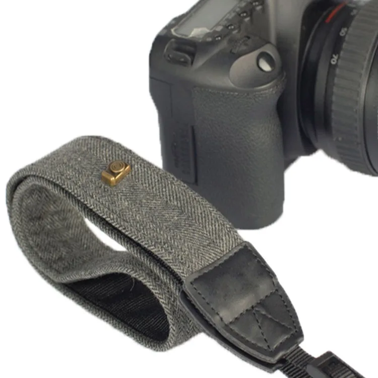 wholesale custom logo plastic buckles cotton vintage grey color sling camera straps for canon camera slr