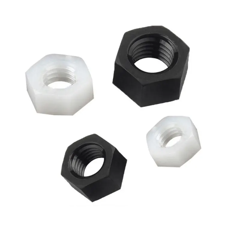 M8 Nylon hexagon nuts PA66 material plastic locking hexagon nuts plastic fasteners Pitch 1.25mm