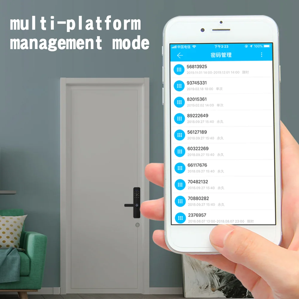 YOUHE X3 Keyless Tuya App Remote Fingerprint Biometric Intelligent smart door handle lock