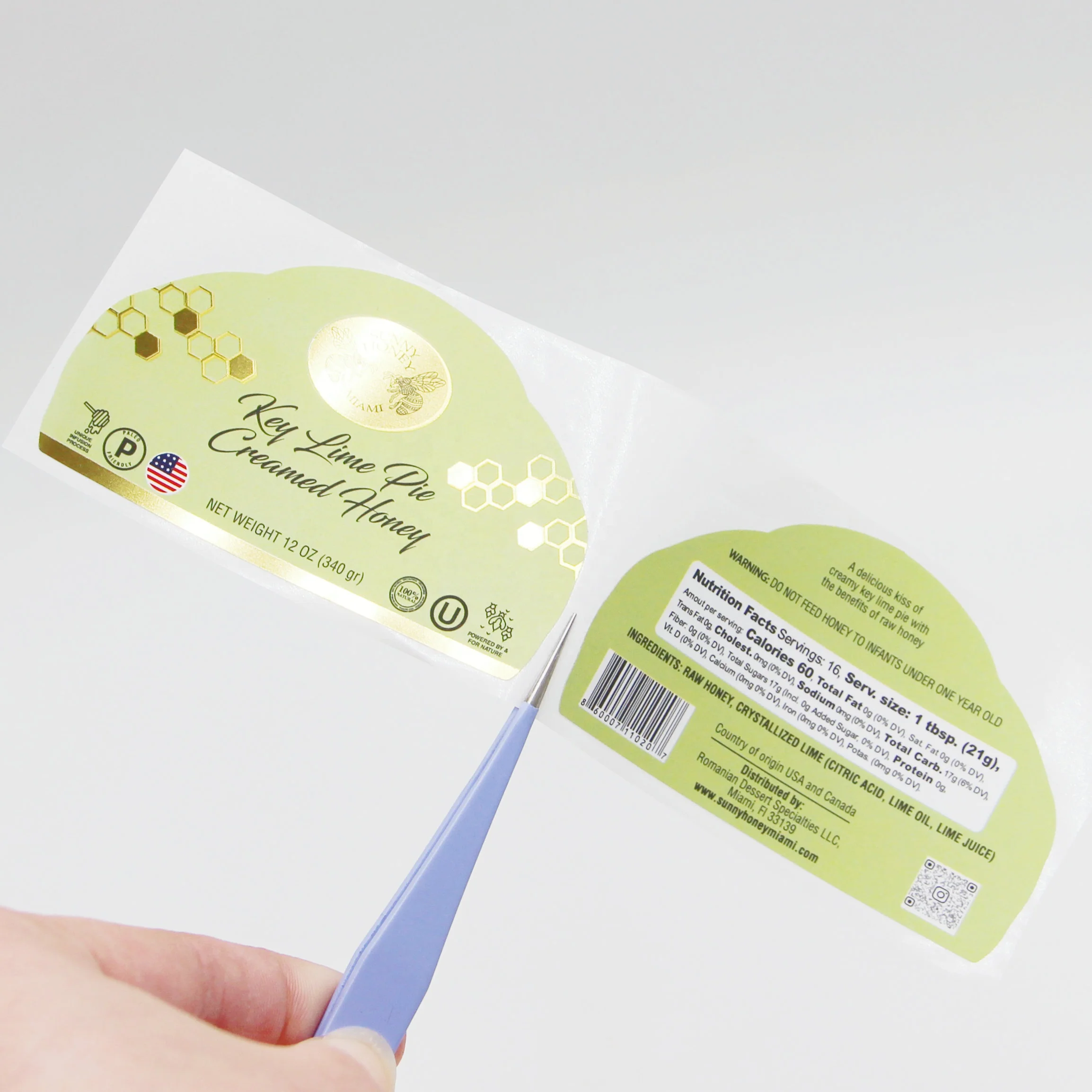 Waterproof Stickers Honey Bottle Label Soft Touching Film Customize Stickers for Jar Brand Logo Label Sticker