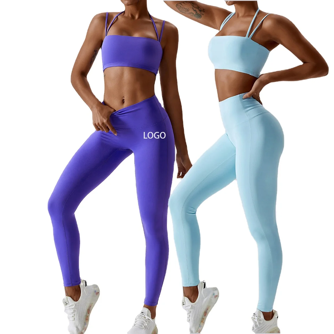 YIYI Strap Push Up Tops Leggings Sets For Women Beauty Back Butt Lift Gym Fitness Sets Workout Sets For Women High Quality