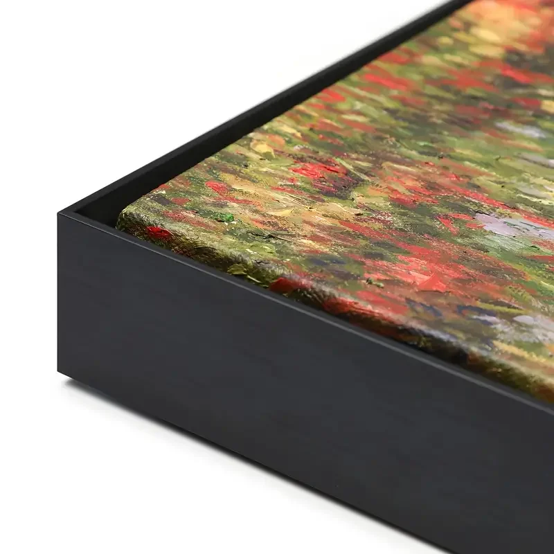 Bulk Custom Large size  48in Brushed Black Floater Aluminum metal Picture frame for canvas prints Painting Frame