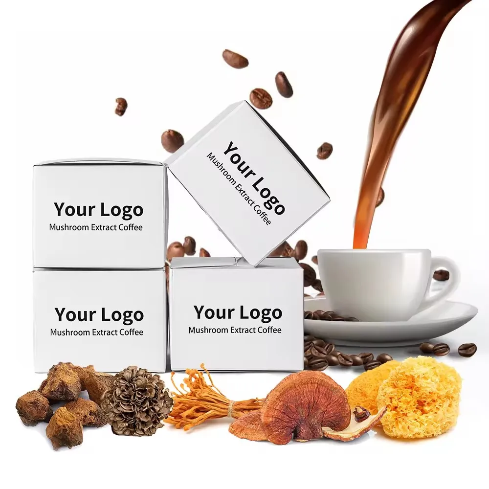 OEM Private Label Herbal Suppress Appetite Coffee Flavor Supplement Instant Coffee Organic Bulletproof Mushroom Coffee Powders