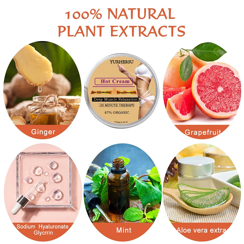 Private Label Custom Logo Natural Organic Body Weight Loss Belly Fat Burner Shaping Cellulite Burning Sweat Hot Slimming Cream