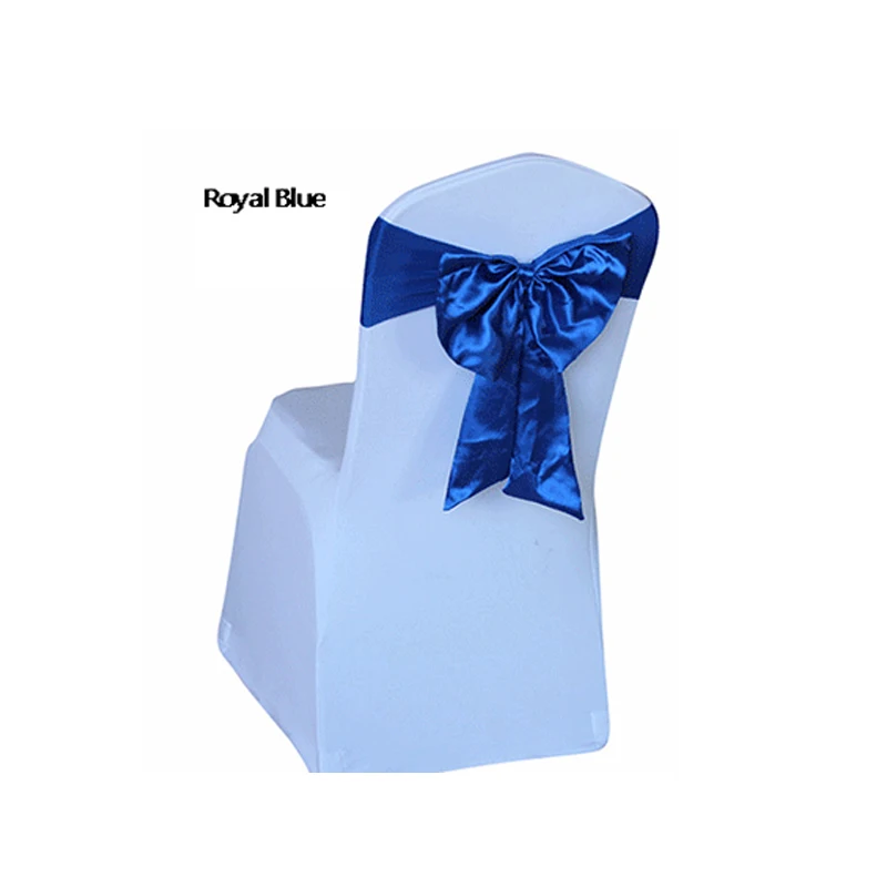 Pre tied chair sashes for chair decoration satin bow with elastic band for wedding banquet party