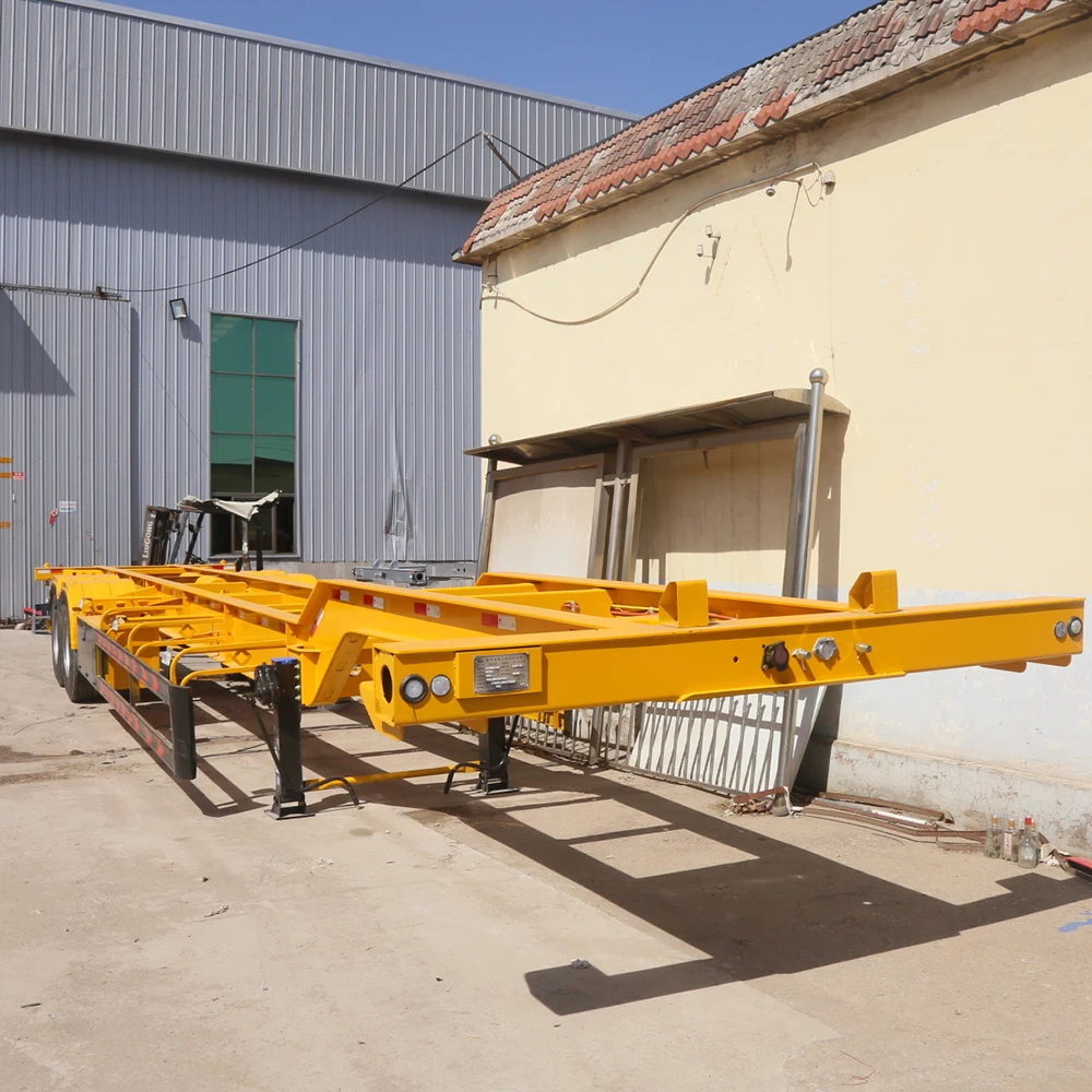 20 Feet 40 Feet Extended Container Chassis Sale 3 Axles Container Trailer Skeleton Semi Trailer Truck