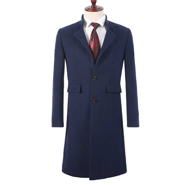 High Quality Slim Fit Tweed Wool Business Solid Color Blazer Long Coat Designs Navy Tuxedo Prom Blazer Custom Oversize Dress