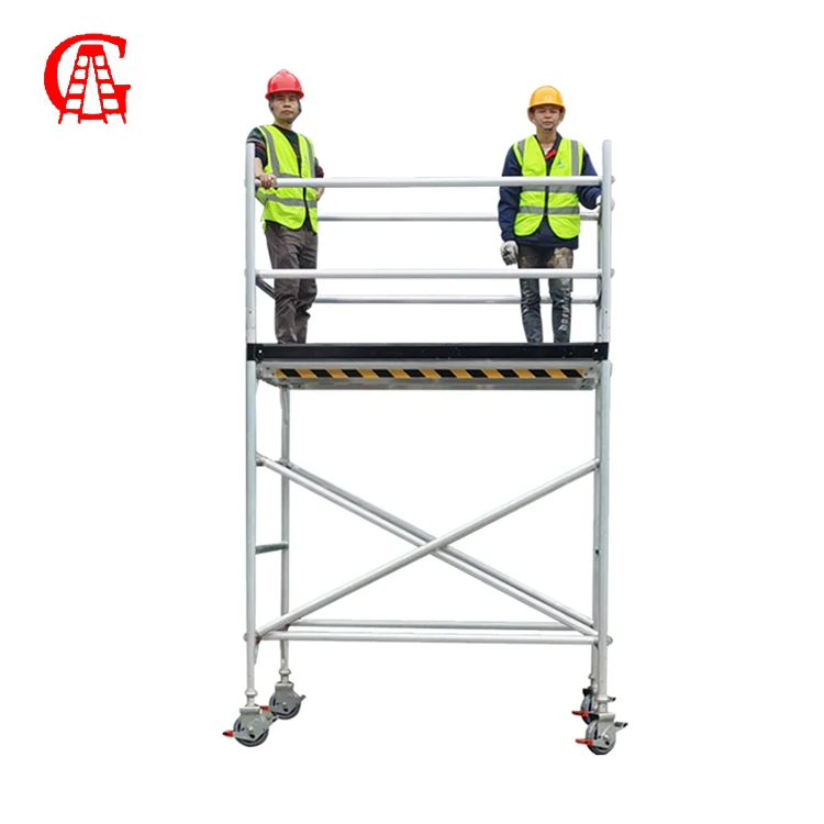 Construction Scaffolding Mobile Climbing Ladder Aluminum Foldable Scaffolding Tower With Wheel Galvanised Farmhouse