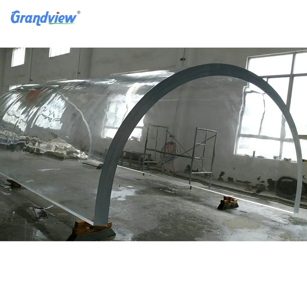 Grandview large underwater customized transparent acrylic aquarium tunnel project