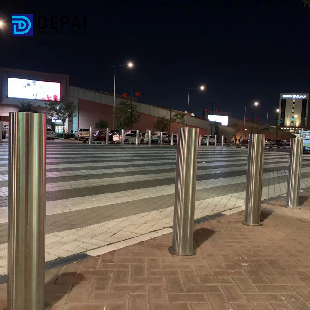 Stainless steel metal traffic manual retractable telescopic parking security post for vehicle access control