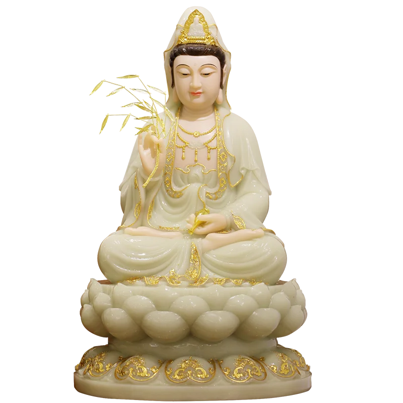 White marble Avalokitesvara Bodhisattva like Suwa three holy homes dedicated to Buddha statue decoration