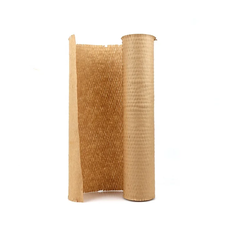 Hot Selling Biodegradable Gift Wrapping Paper Roll Recycled Brown Perforated-Packing Honeycomb Kraft Paper Roll