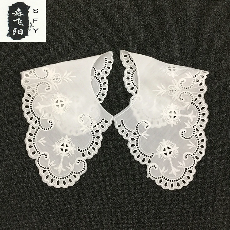 Lace line high quality cotton embroidery lace water-soluble lace fabric doll collar dress decorative collar