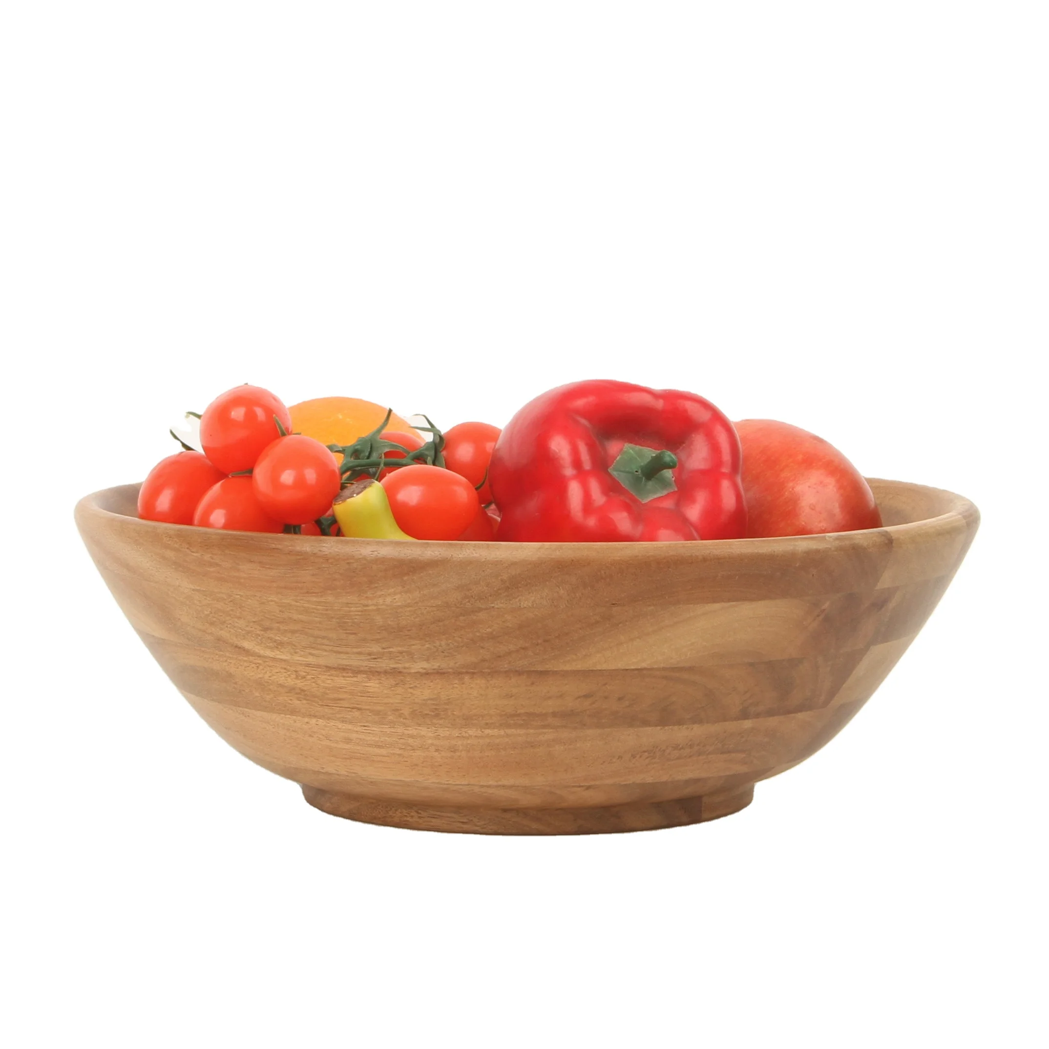 12 inch Acacia Wood Salad Serving Bowl, Wood fruit bowl