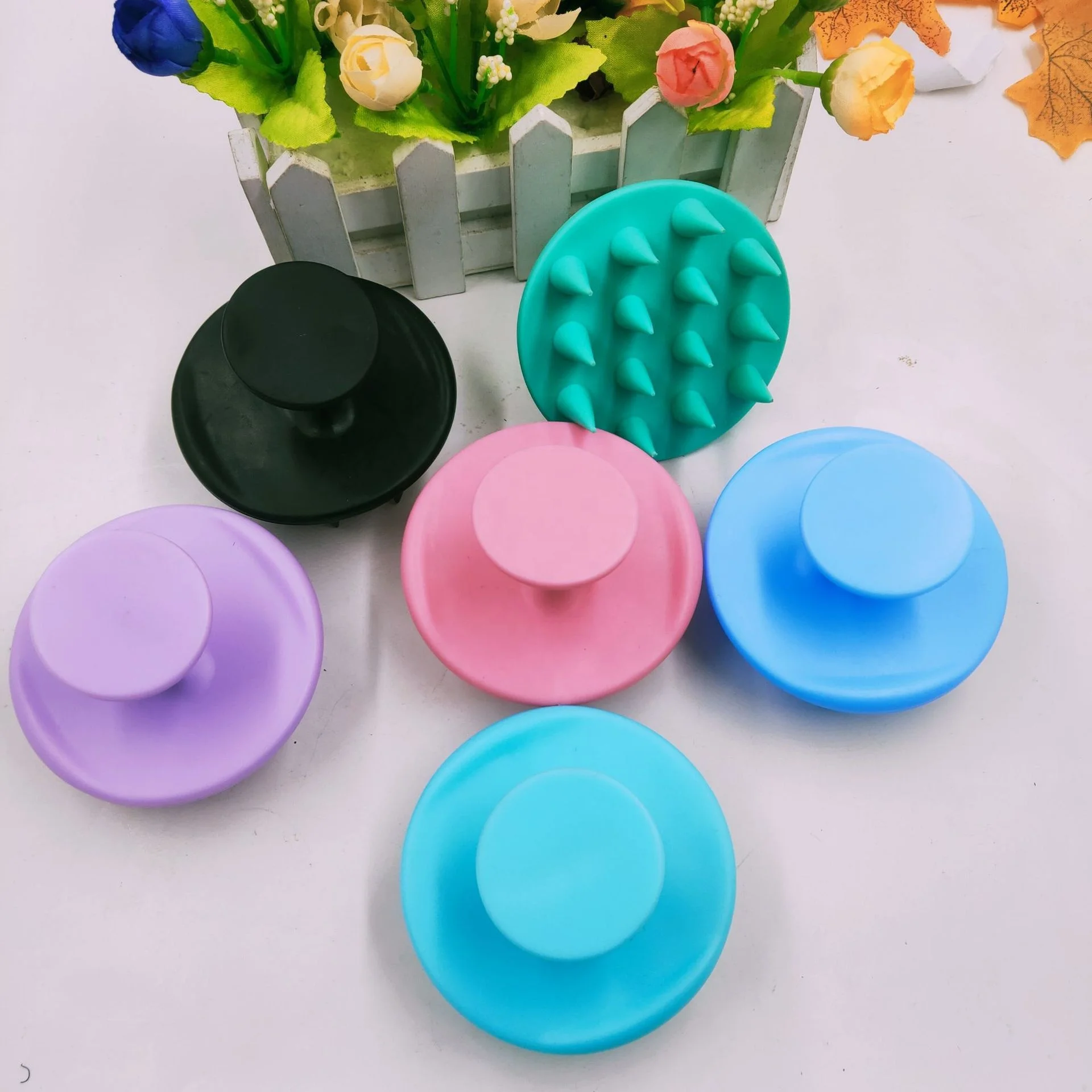 Custom Logo Bath Shower Scrubber Waterproof Soft Silicone Baby Hair Head Scalp Massage Shampoo Brush for Newborn