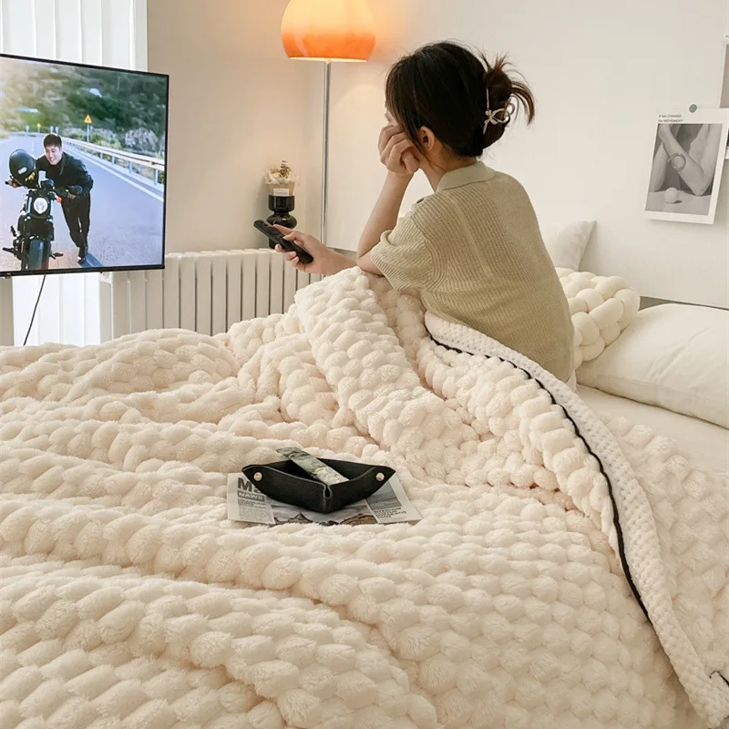 Factory 2024A Class A Blanket Bebe Fleece Bedroom Thickened Warm Multifunctional Reversible Wholesale