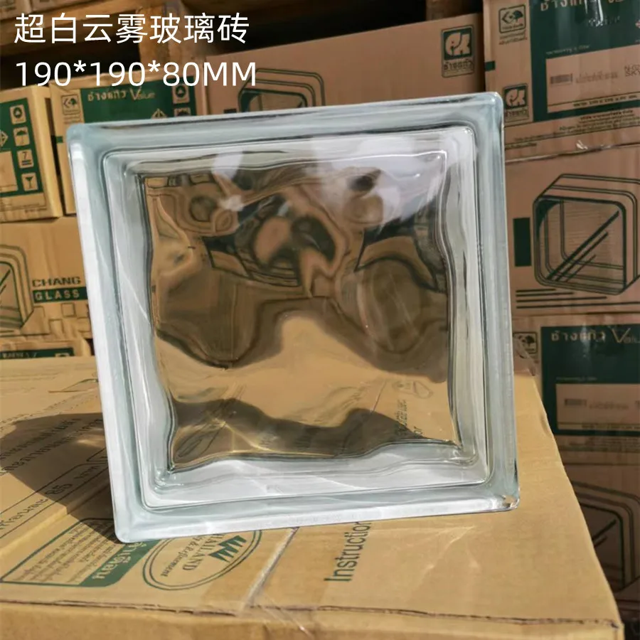 New Fashion 80mm-95mm Clear factory price high quality half Glass Block for decoration living room bathroom bedroom office build