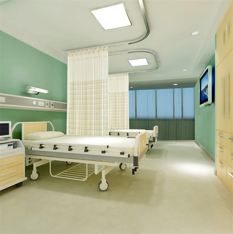 Hot Sale Knitted Polyester  Hospital Curtain Clinic Hospital Bed Screen Curtain Hospital Cubicle Curtain