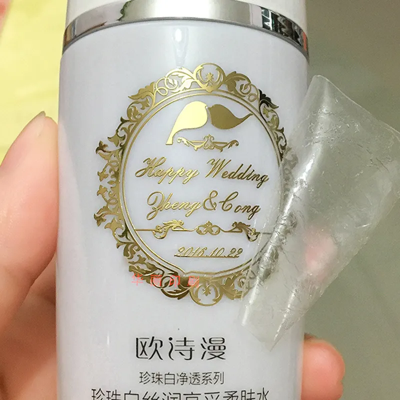 Custom Transfer Nickel Sticker With 3M 3D Logo Sticker Waterproof Luxury Gold Foil Sticker For Bottle