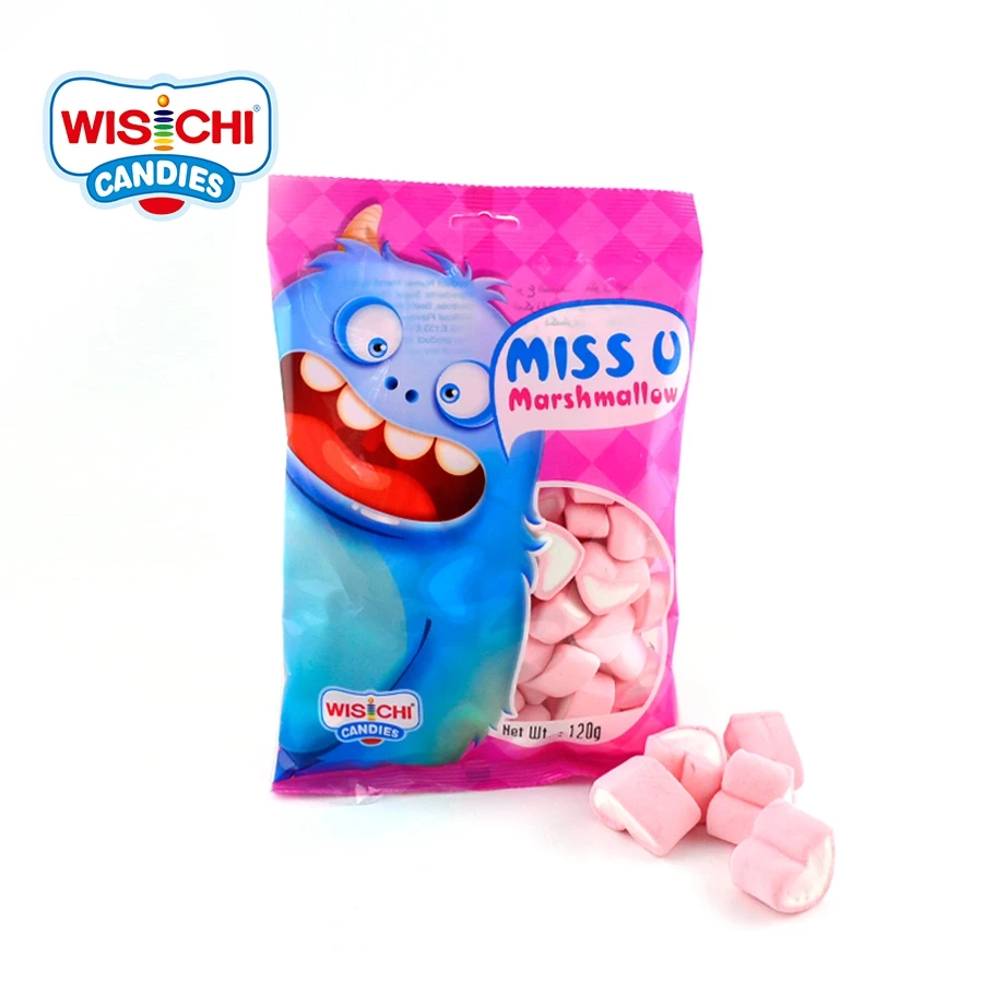  Бесплатный образец 120 г маршмеллоу MISS U brand конфеты на День святого Валентина хит продаж Халяльные в форме