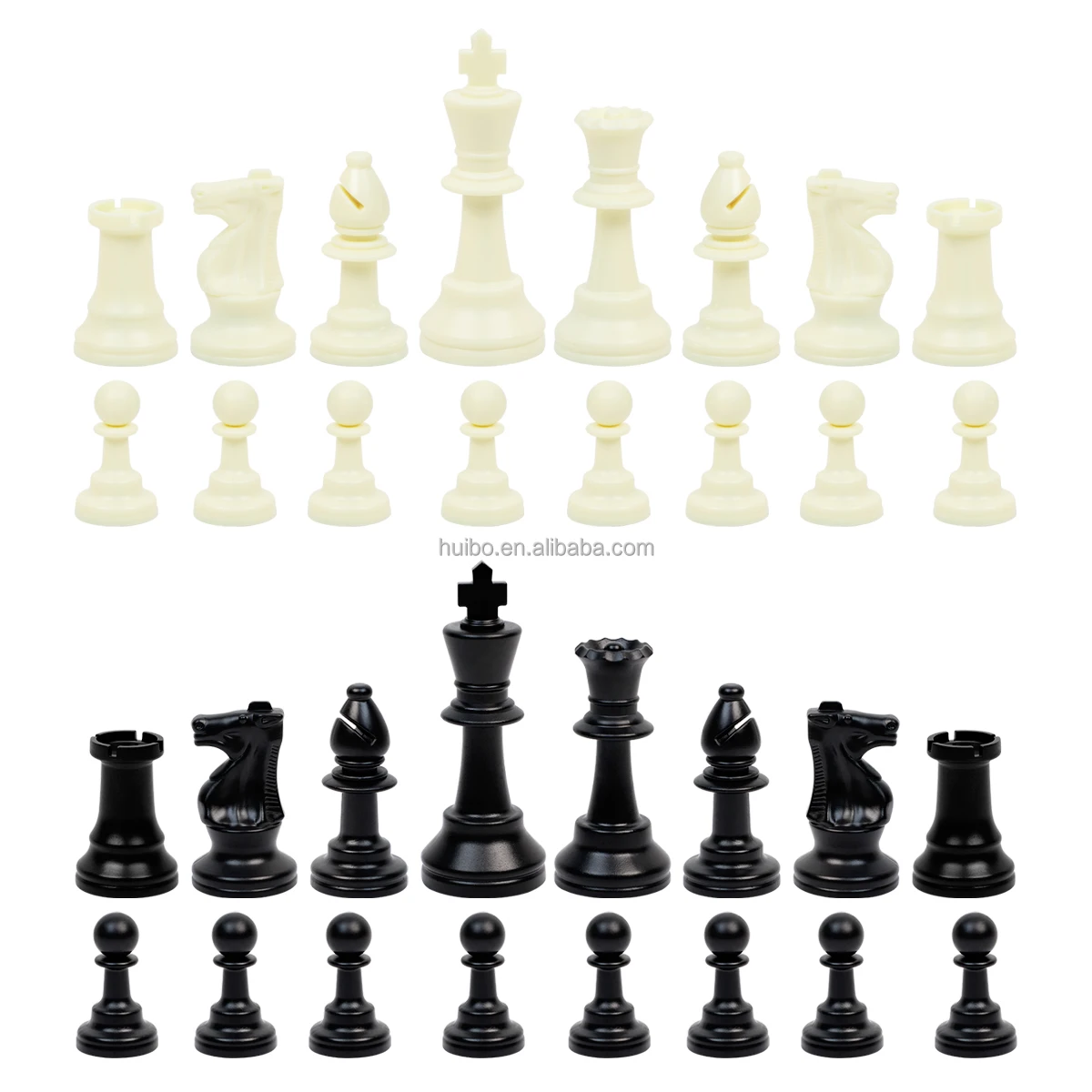 Professional supplier quality plastic chess pieces 9.7 cm 3.75 inch PS chess pieces