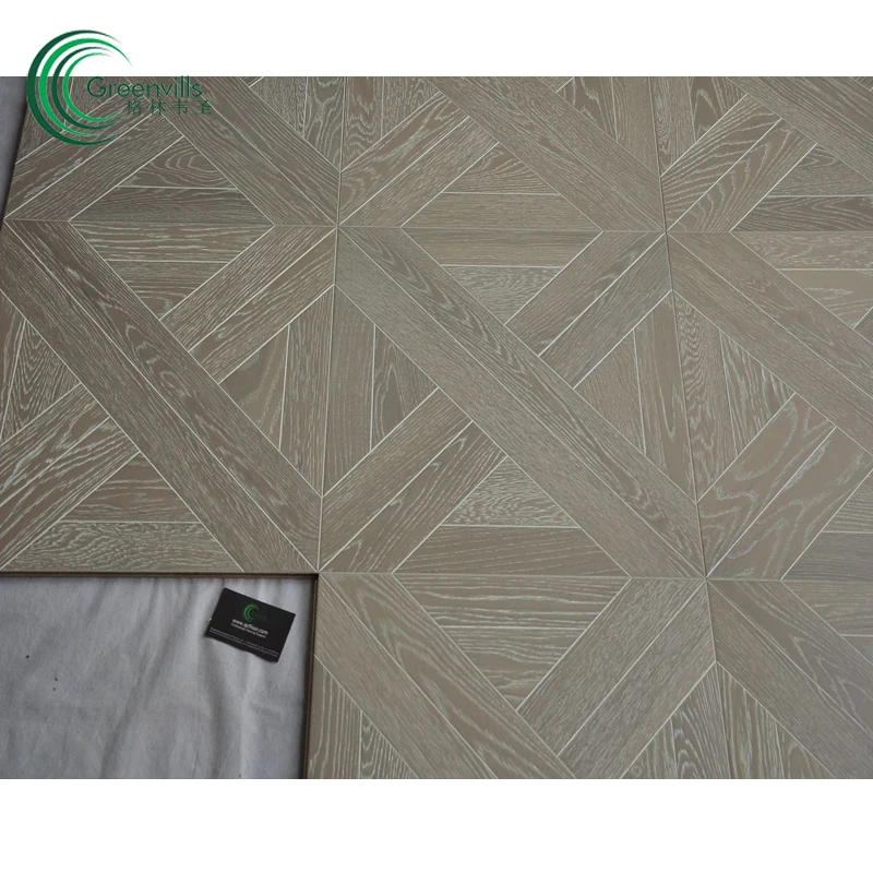 
Grey color wire brushed engineered white oak parquet wood floor oak flooring for indoor usage 