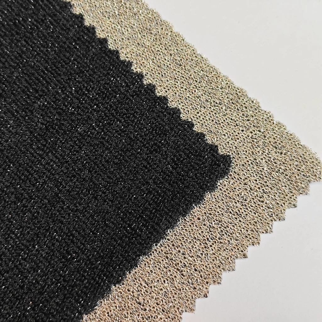 Cheap Made In China 55% Polyester 40% Lurex 5% Spandex 180Gsm Metallic Stretch Fabric Terry Metallic Hoodies Metallic for dress