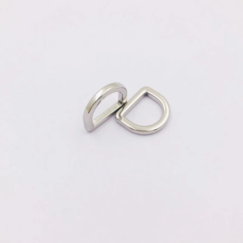 High Quality Anti-rust Anti-fade Vacuum Plating Stainless Steel D Rings Seamless Flat D Loops For Luxury Handbags Accessories
