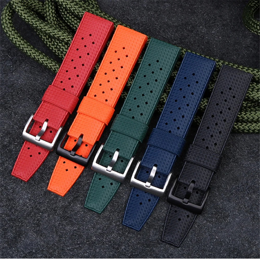 20mm 22mm Premium-Grade Tropic Rubber Silicone Watch Strap for  SRP777J1 Men Sport Diving Breathable Wrist Band Bracelet