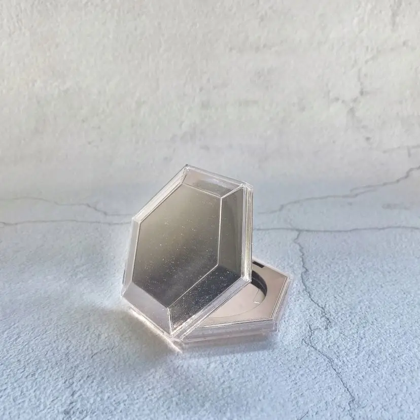 Rose Gold empty clear square compact powder container 40mm diameter pan blush case cosmetics small order accepted