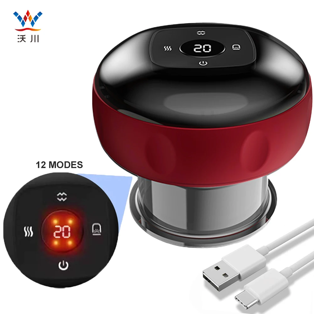 2024 High Quality Home Use Electric Vacuum Smart Cupping Therapy Massager Machine with 12 Level Temperature and Suction