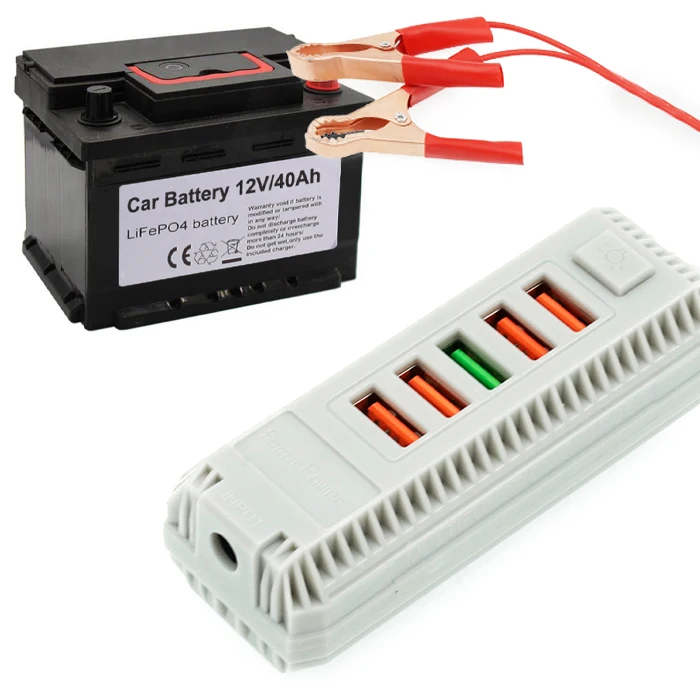 
Portable Car battery Charger 12V/24V 3.1A 10 ports to 5V auto Battery Alligator Clip charger auto battery accessories 