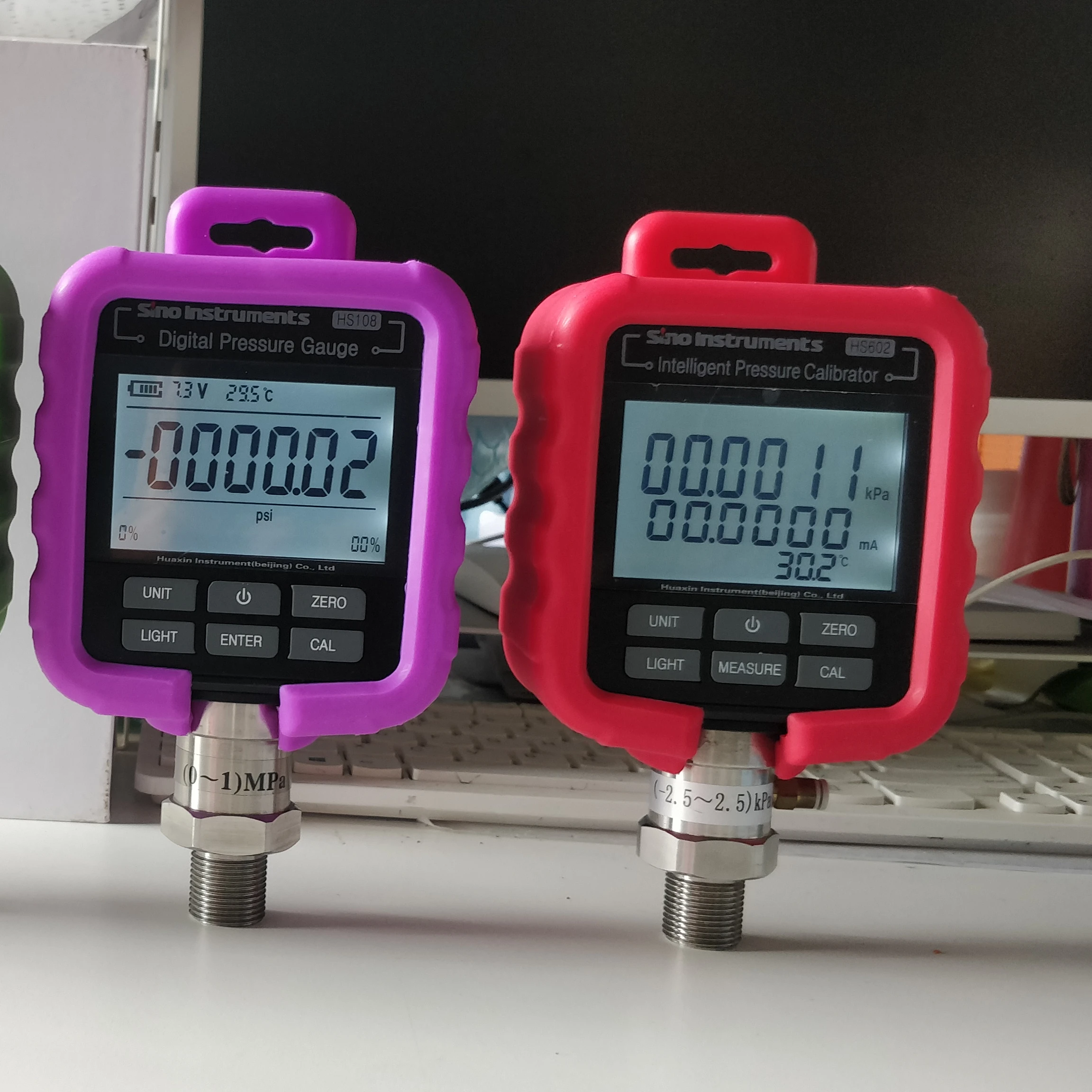 water oil gas digital pressure gauge  hs108 0-2bar