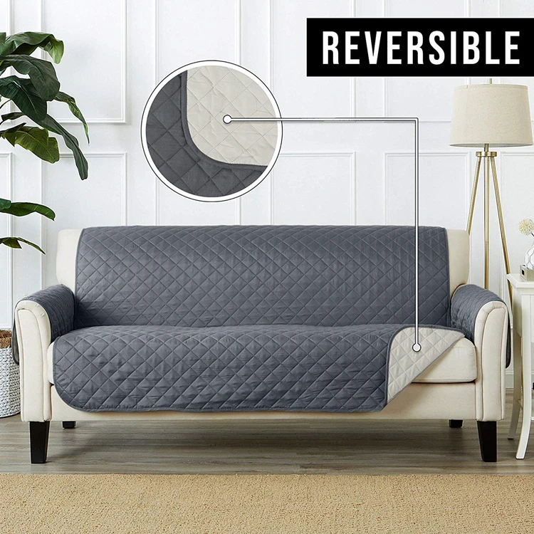 Polyester Removable Couch Protector Waterproof Quilted Slipcover Pet Sofa Cover