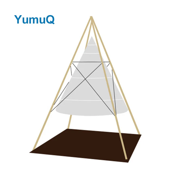 YumuQ Bamboo Cone Shape Lantern Tent Wind Resistance 8-10 Level for Tourist Attraction