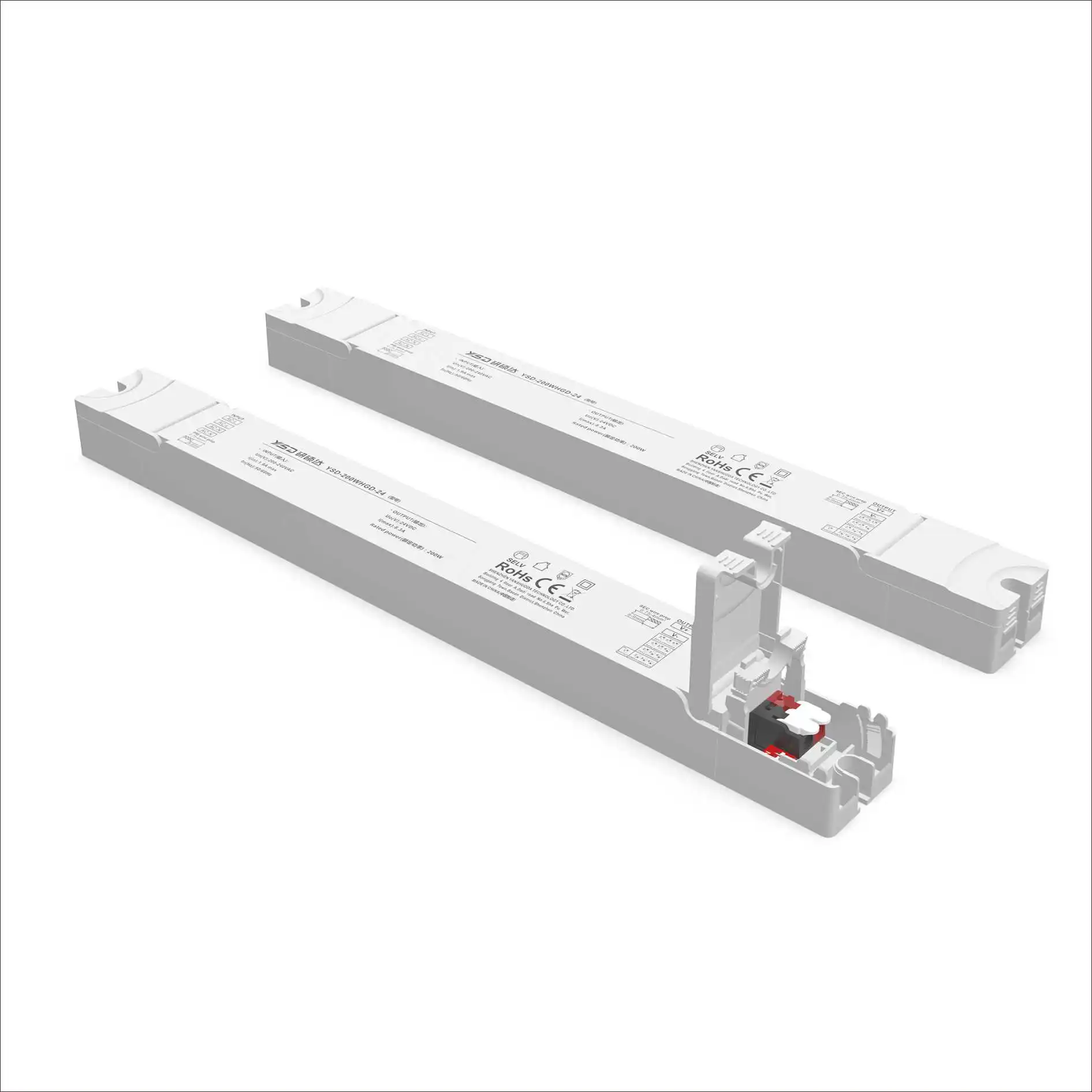 IP40 small size linear led power supply 100w 200w 24v 12v led driver 100-240VAC CE CB TUV BIS ROHS
