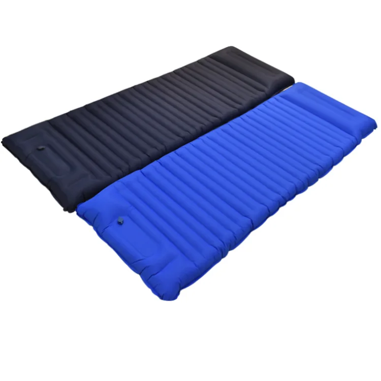 Foot Type Portable Inflatable Mattress With Pillow Air Camping Pad with Built-in Valve For Outdoor Sleeping